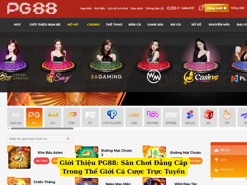 giới thiệu pg88 sân chơi đẳng cấp trong thế giới cá cược trực tuyến