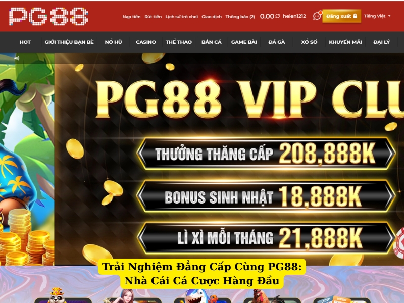 trải nghiệm đẳng cấp cùng pg88 nhà cái cá cược hàng đầu
