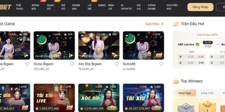 Giao diện trang chủ Cobet